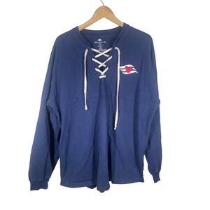 Disney Cruise Line Spirit Jersey Navy Blue Lace Up Long Sleeve Shirt Mens M